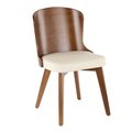 Lumisource Bocello Chair in Walnut and Cream Faux Leather CH-BCLLO WL+CR